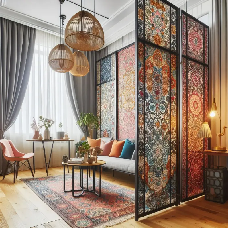 Room Divider With Curtains 6.3
