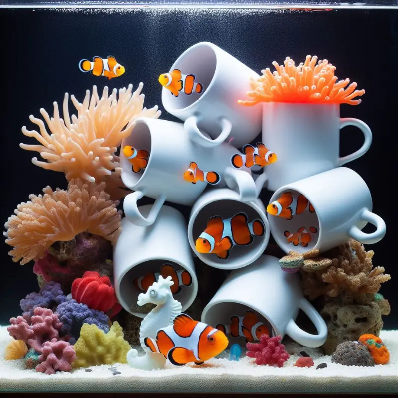 How to decorate a fish tank with household items 12