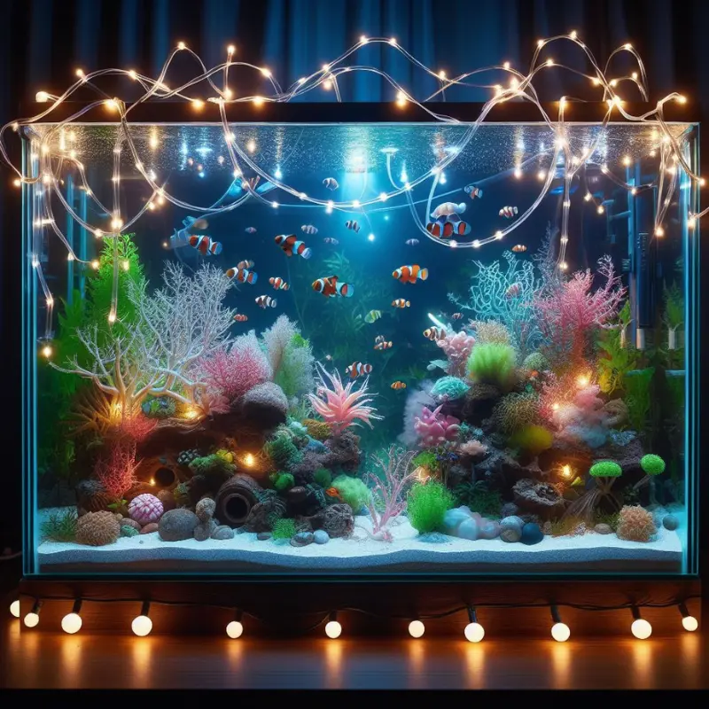 How to decorate a fish tank with household items 8