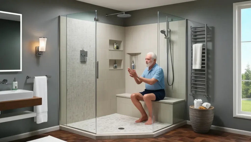 Step in showers for seniors